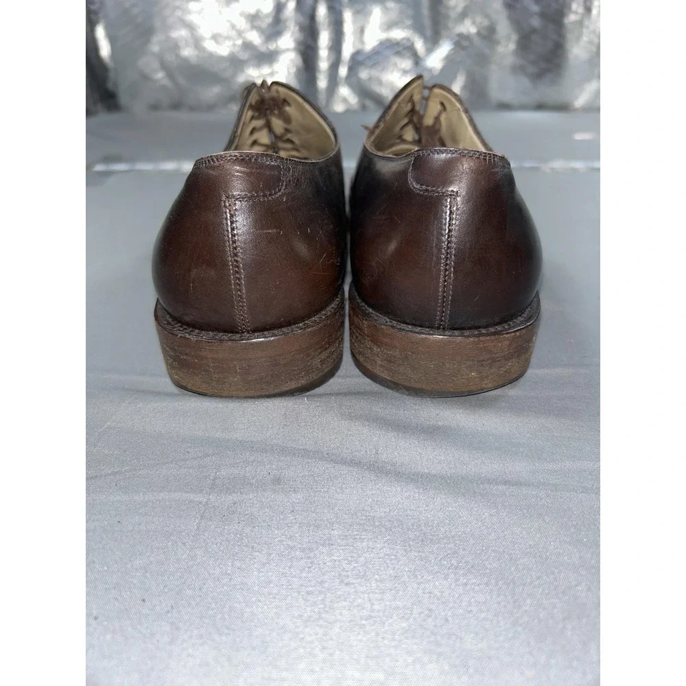 Salvatore Ferragamo Shoes Mens Size 10.5 Brown Leather Cap Toe Oxford Made Italy